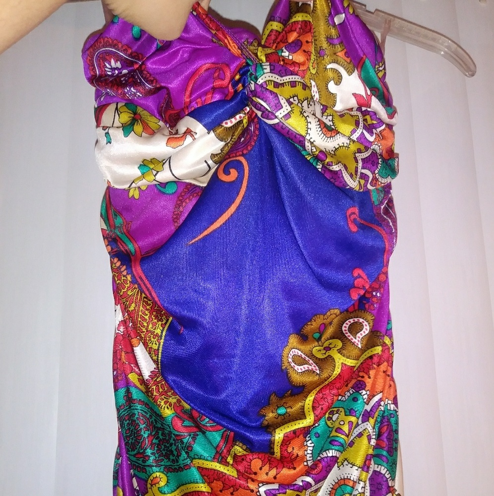 Silky cute, colorful tube-top dress